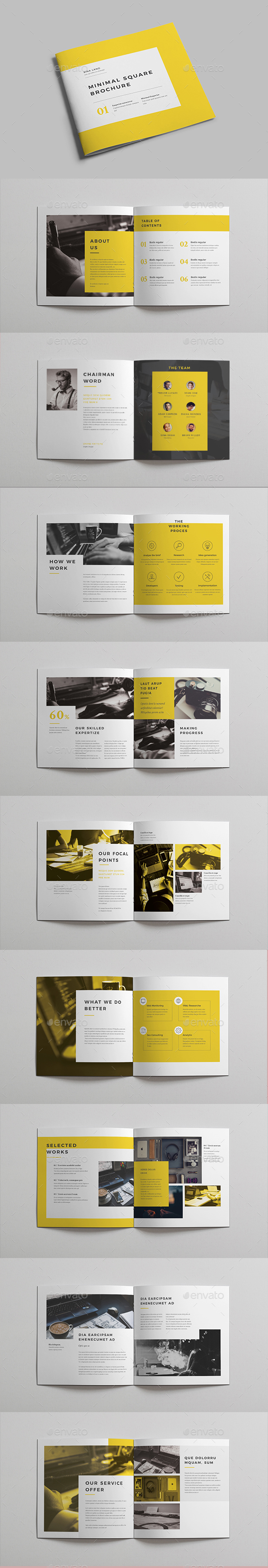 Minimal Square Brochure vol 2 - Brochures Print Templates