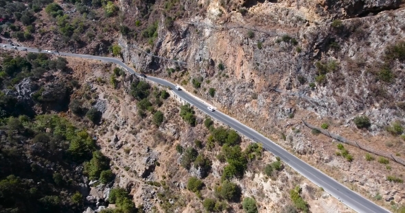 Road in Mountains at Crete Greece