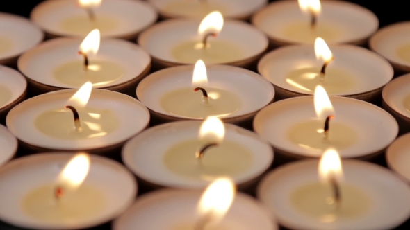 Lit Small Candles Background