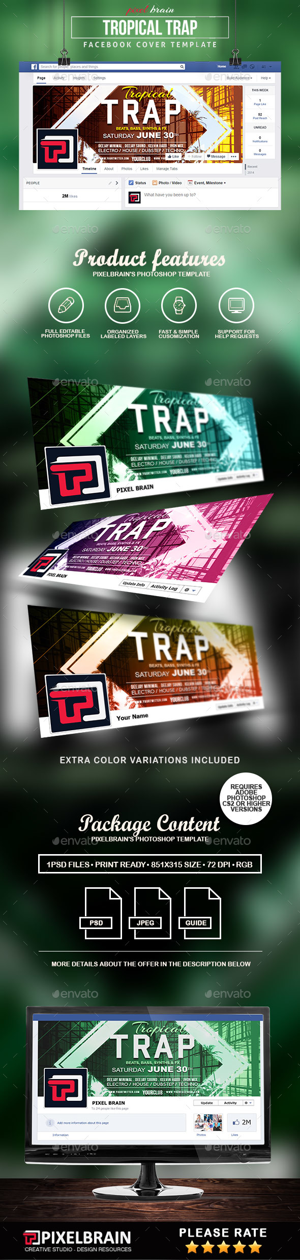 Tropical Facebook Cover Template - Facebook Timeline Covers Social Media