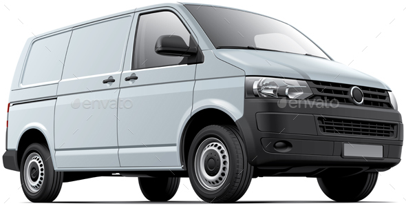 White Cargo Van - Vectors