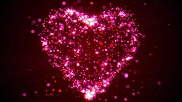 Pink Animated Particle Heart, Motion Graphics | VideoHive