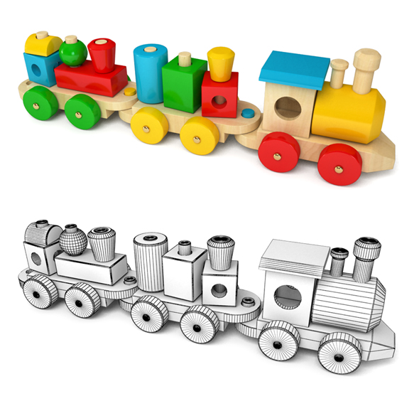 Wooden Toy Train - 3Docean 19411417