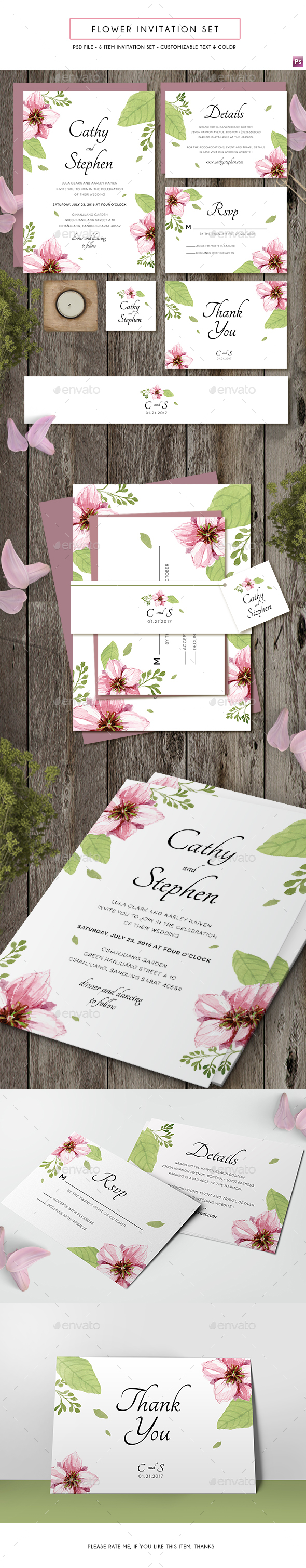 Flower Invitation - Weddings Cards & Invites