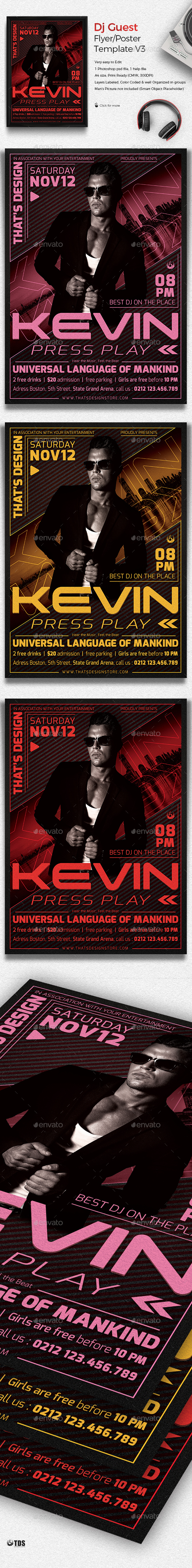 DJ Guest Flyer Template V3 - Clubs & Parties Events