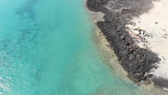Flying over the  Coast of Island of Lobos - Fuerteventura - Canary Islands alt