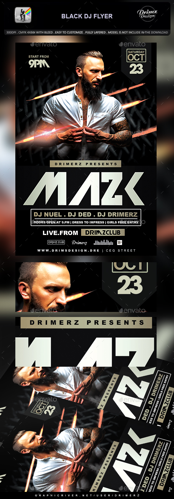Black DJ Flyer - Events Flyers