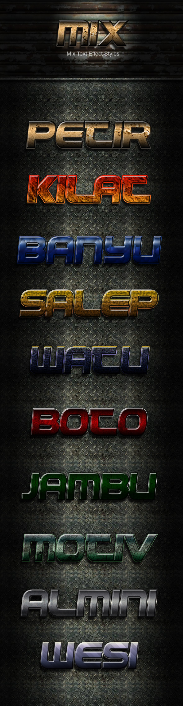 Mix Text Effect Styles - Text Effects Styles