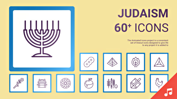 Jewish and JudaismIcons - VideoHive 19414437