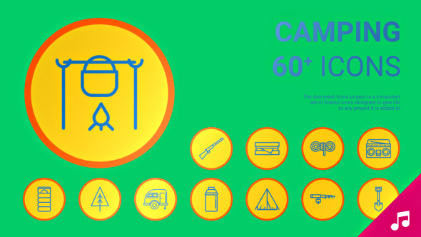 Camping Icons and - VideoHive 19414477