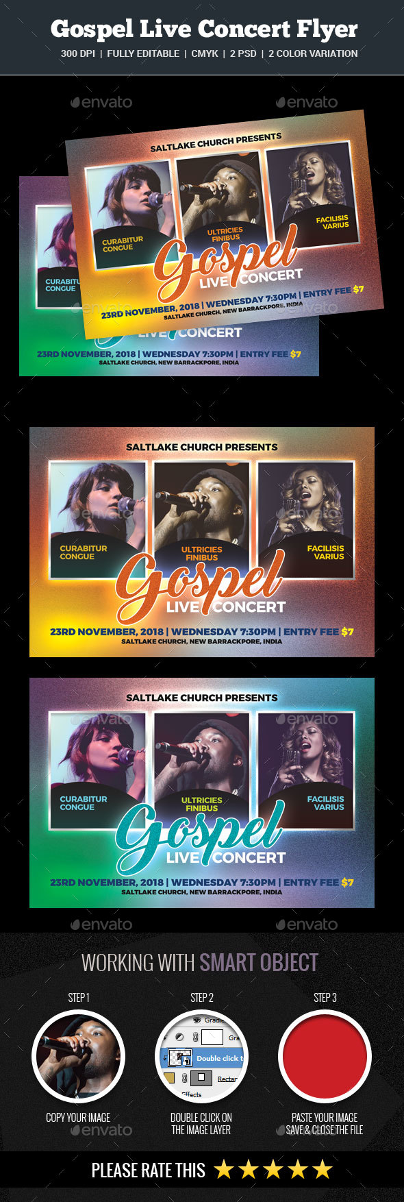 Gospel Live Concert Flyer - Church Flyers