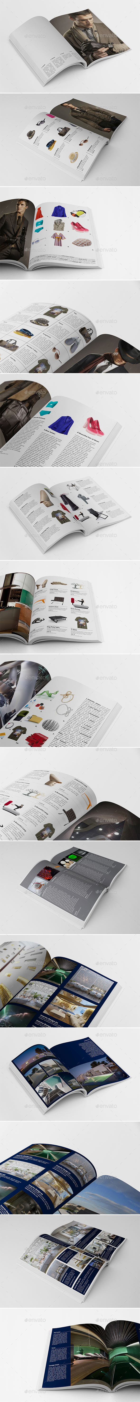 15 Different Products Showcase Layouts Bundle - Magazines Print Templates