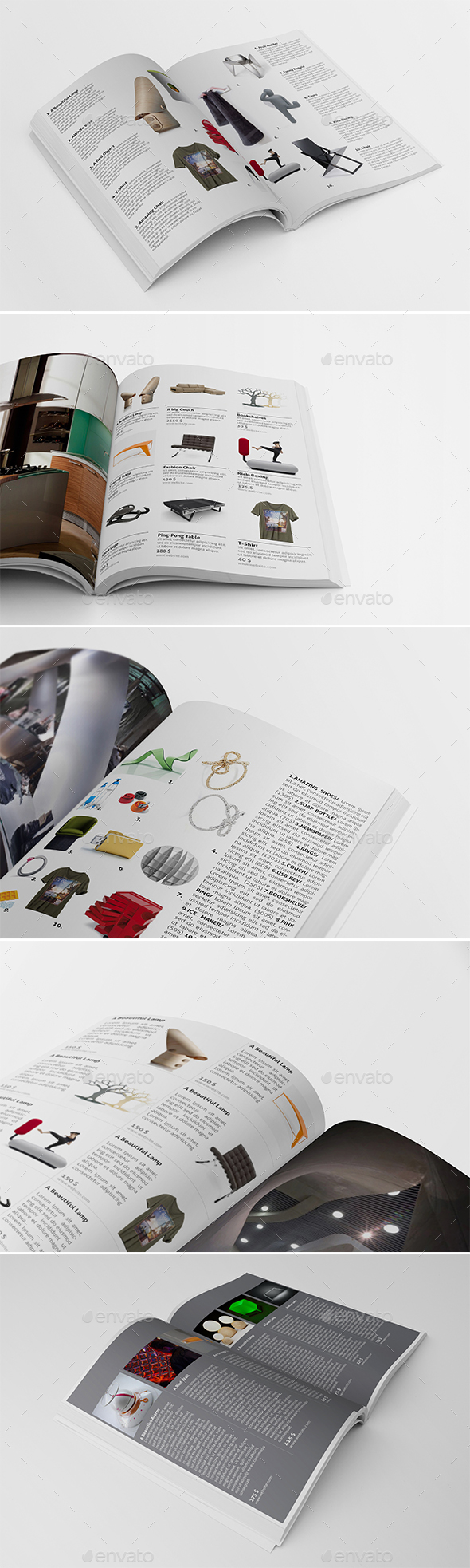 5 Different Products Showcase Layouts V.2 - Catalogs Brochures