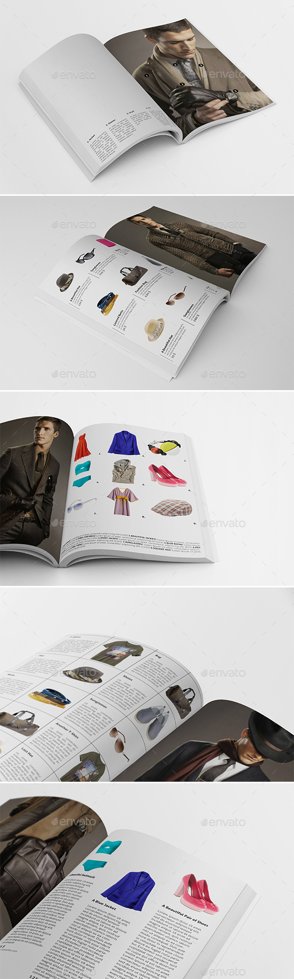 5 Different Products Showcase Layouts - Catalogs Brochures