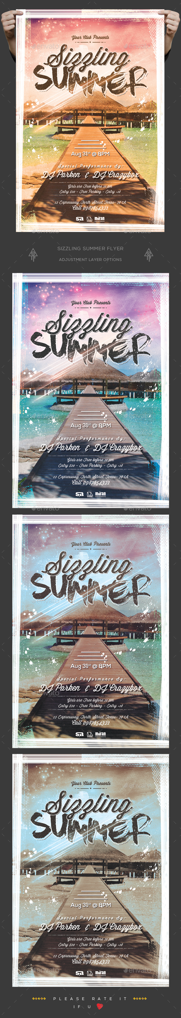 Sizzling Summer Flyer - Clubs & Parties Events