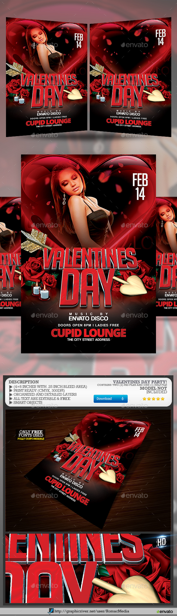 Valentines Day Flyer - Clubs & Parties Events