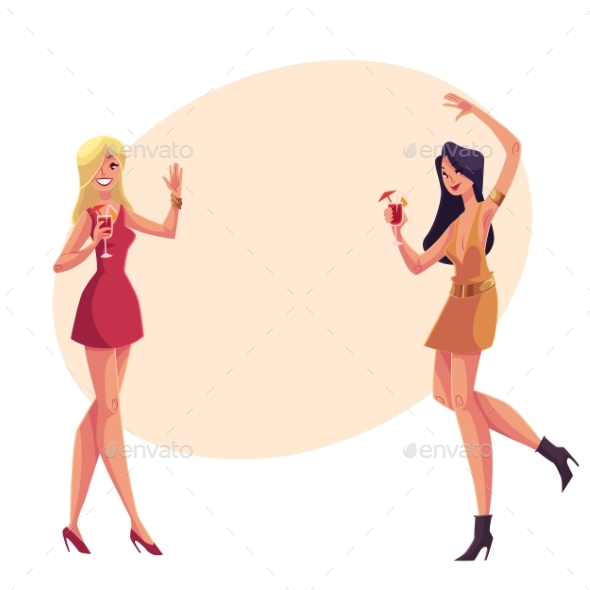 Girls at Party - Backgrounds Decorative