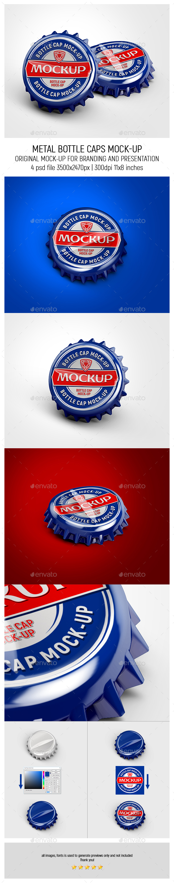 Metal Bottle Caps Mock-up - Miscellaneous Packaging