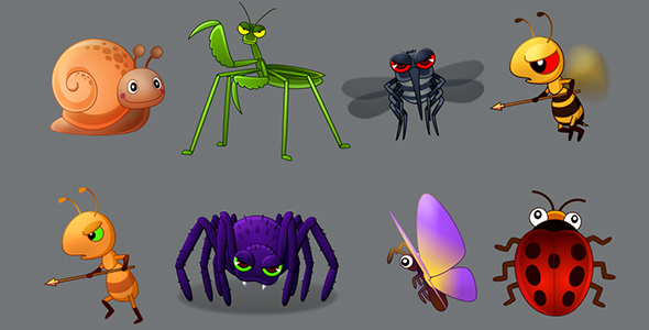 Cartoon Insects Animation Pack by sadfishing | VideoHive