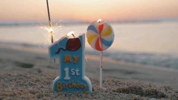 First Birthday Candles Outdoor alt