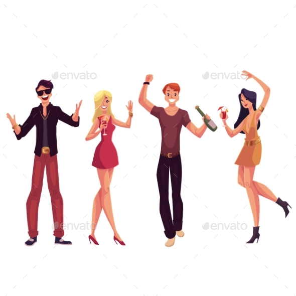 Young People Dancing at a Party - People Characters