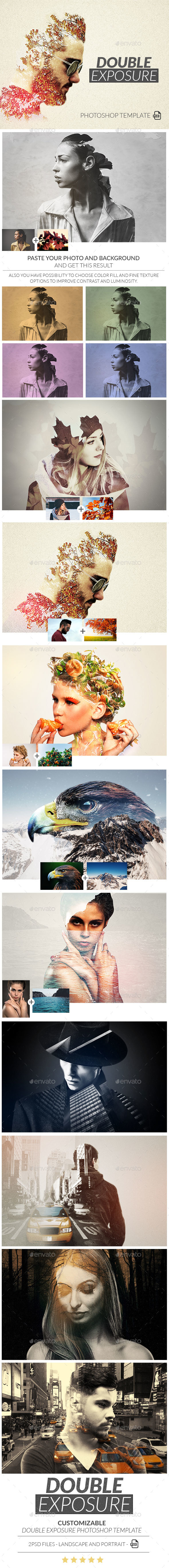 Double Exposure Photoshop Template - Artistic Photo Templates