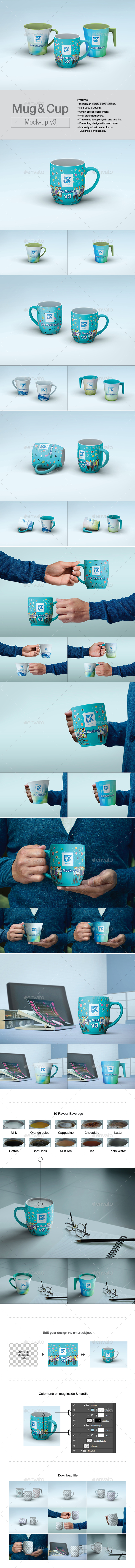 Mug & Cup Mock-up v3 - Product Mock-Ups Graphics