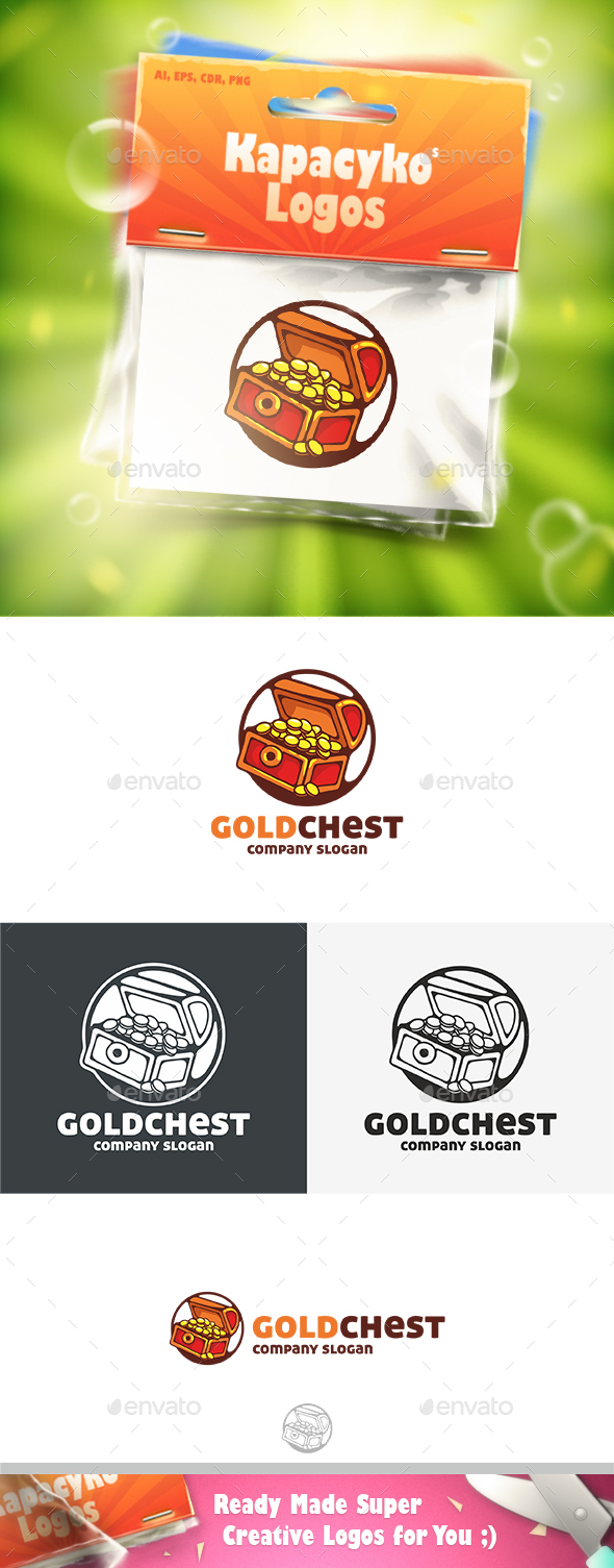 Gold Chest Logo - Vector Abstract