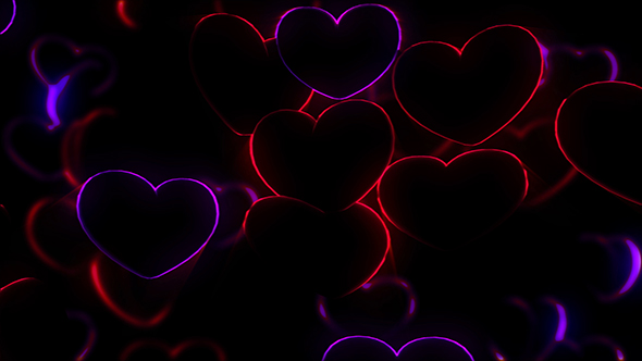 Neon Hearts Background