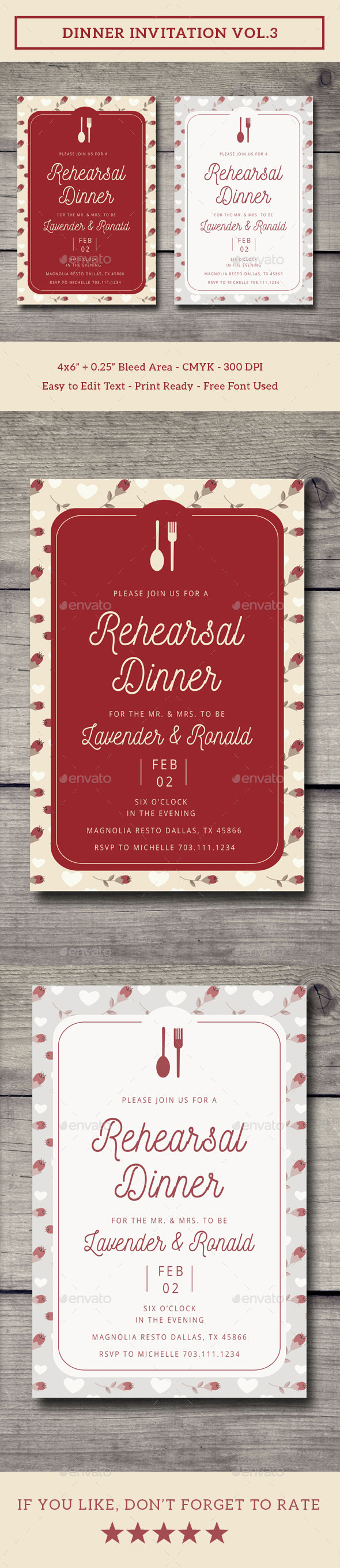 Dinner Invitation Vol.3 - Invitations Cards & Invites