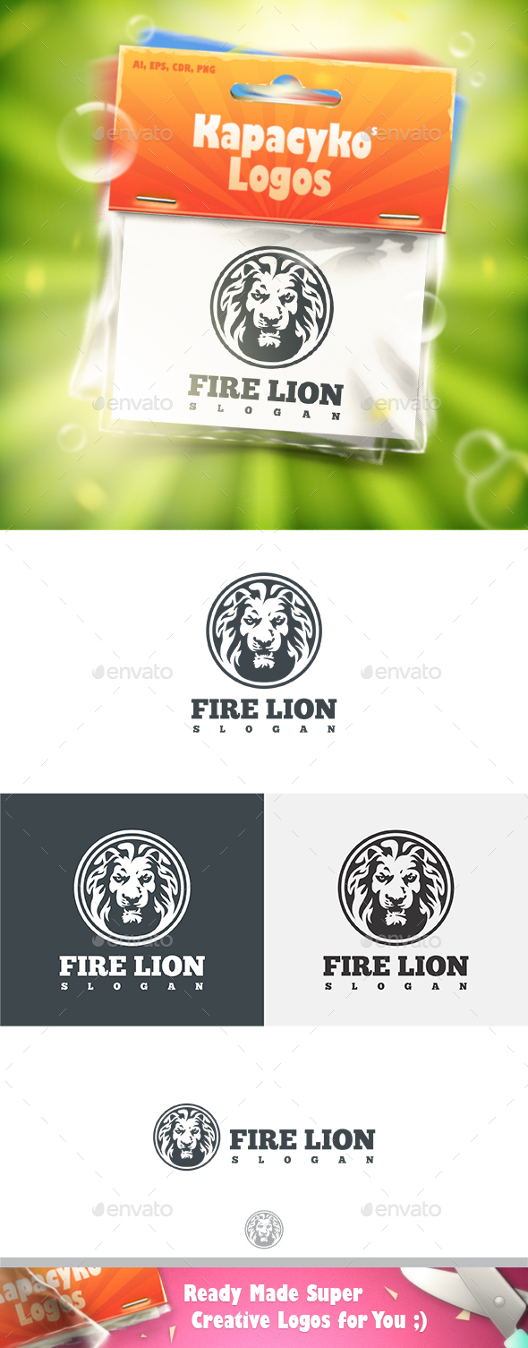 Fire Lion Logo - Animals Logo Templates