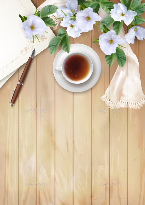 Top View Background with White Flowers - Weddings Seasons/Holidays