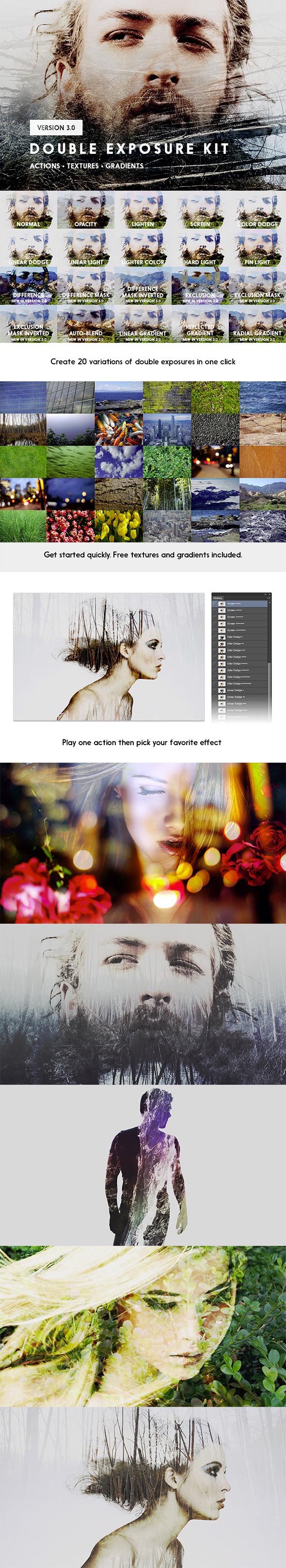 Double Exposure Kit - Actions Photoshop