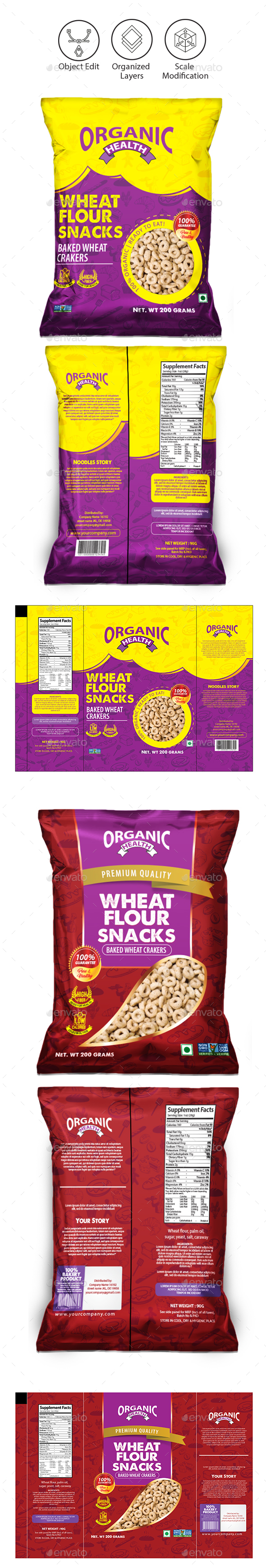 Snacks Packaging Template - Packaging Print Templates