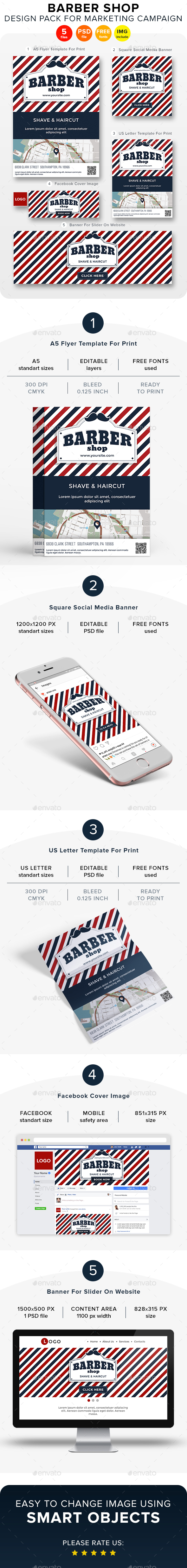 Barber Shop Design Pack - Print Templates
