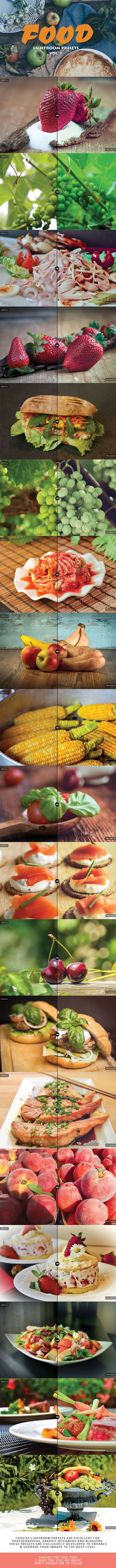 20 Food Lightroom Presets Ver. 1 - Lightroom Presets Add-ons