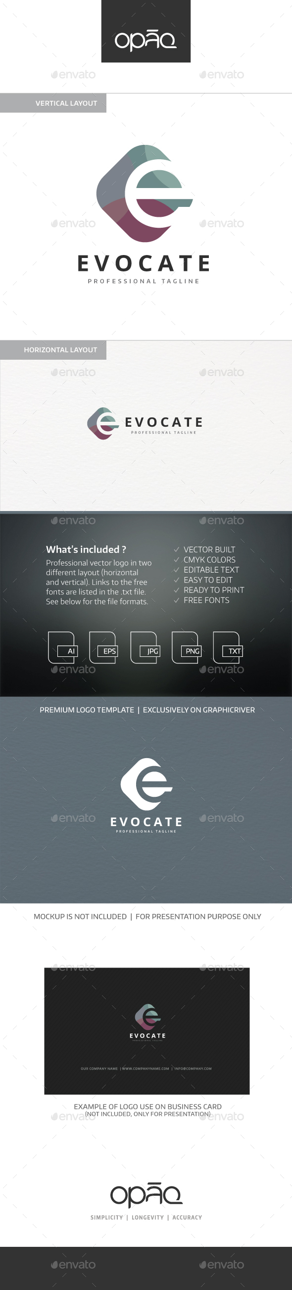 Evocate E Letter Logo - Letters Logo Templates