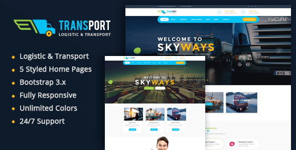 Transport - Logistics / Transportation Business HTML Template