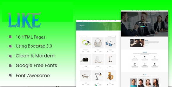 Like - HTML5 Corporate Responsive Template - Business Corporate