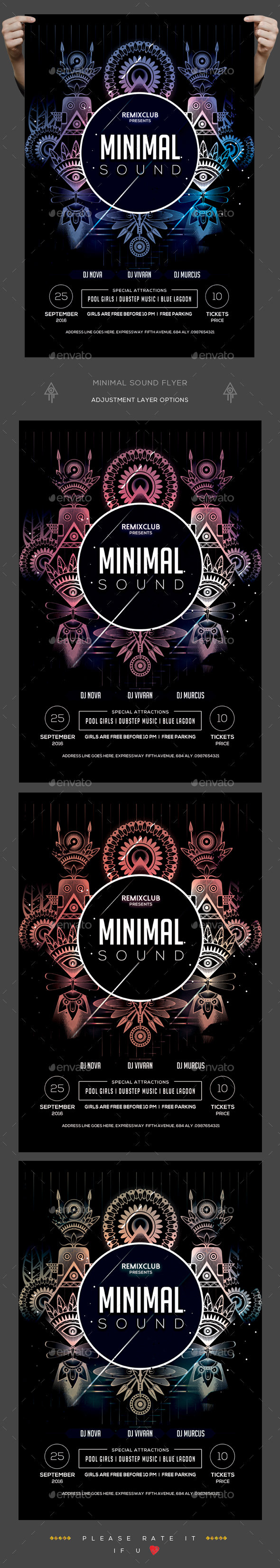 Minimal Sound Flyer - Clubs & Parties Events