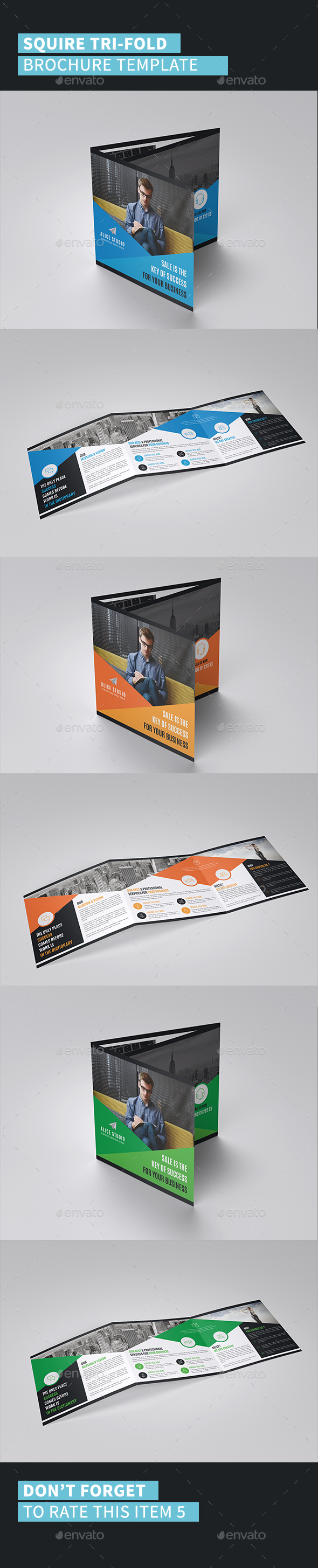 Squire Tri-Fold Brochure Template - Corporate Brochures