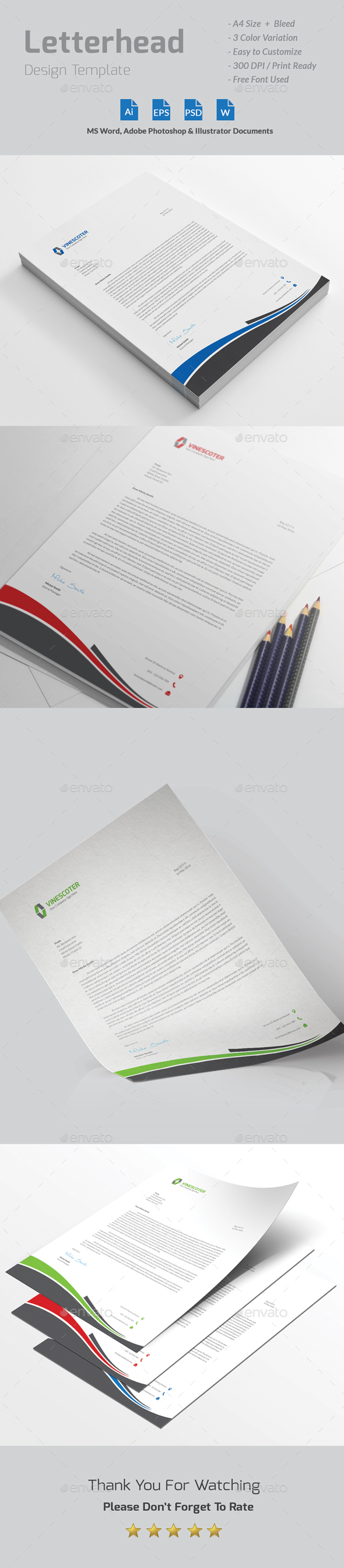 Letterhead - Stationery Print Templates
