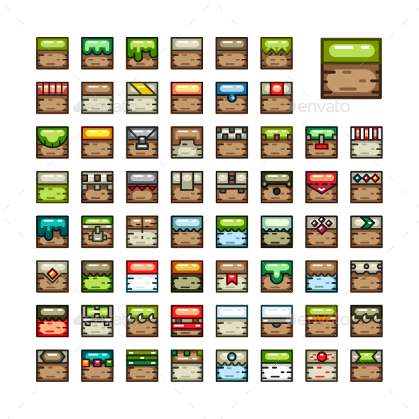 2D Tilesets for Creating Video Games - Tilesets Game Assets