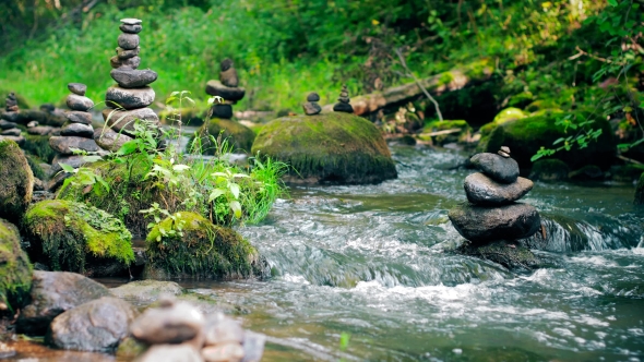 Beautiful Cold Fresh River Landscape