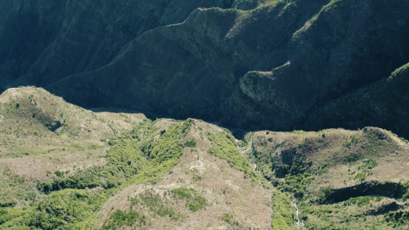 Aerial View of the Canyon and Mountains