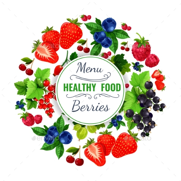 Fresh Berries Poster or Fruit Menu - Food Objects