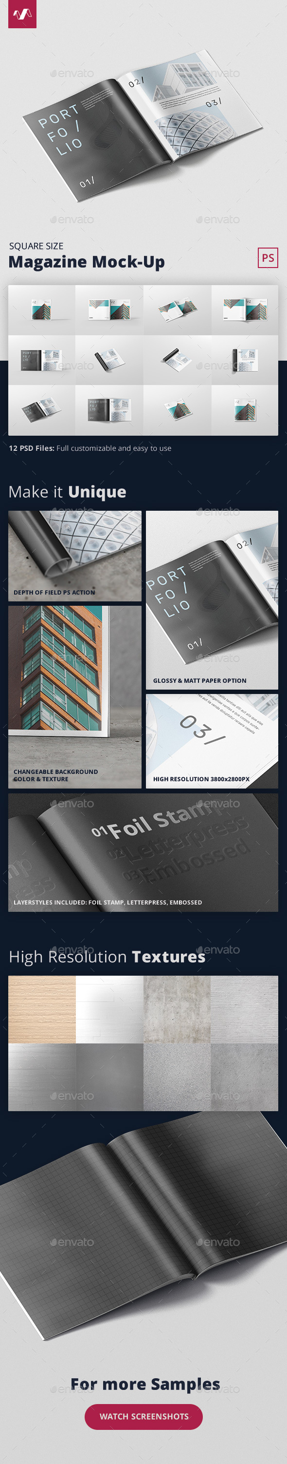 Magazine Mockup - Square - Magazines Print