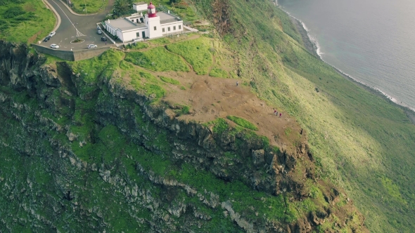 Aerial View of Ponta Do Pargo Lighthouse