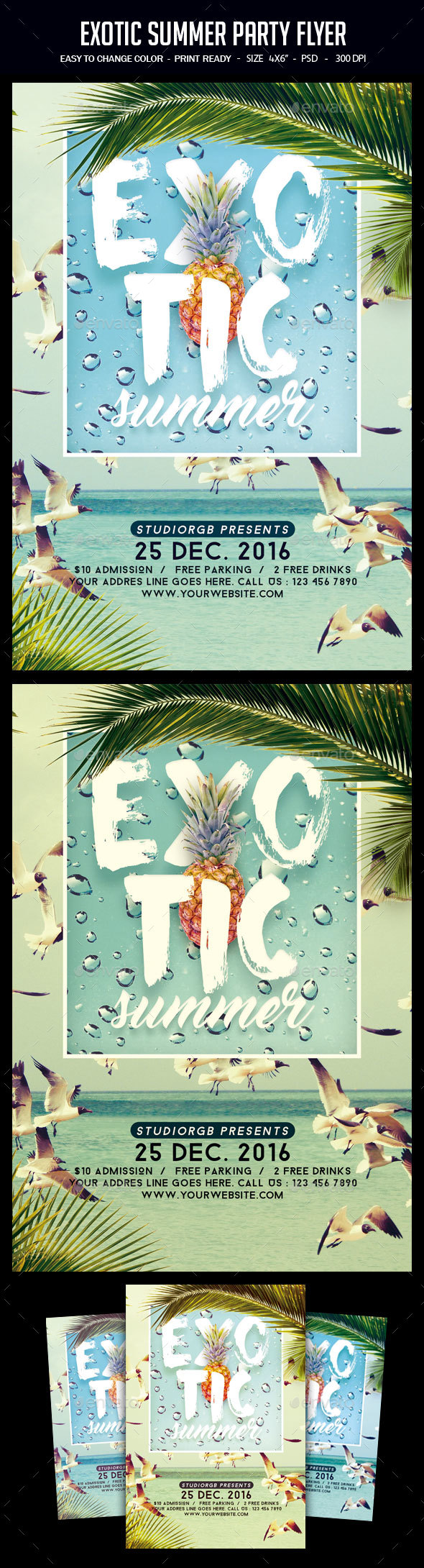 Exotic Summer Party Flyer - Clubs & Parties Events