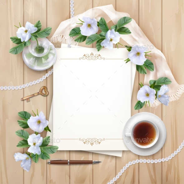 Top View Background with White Flowers - Weddings Seasons/Holidays